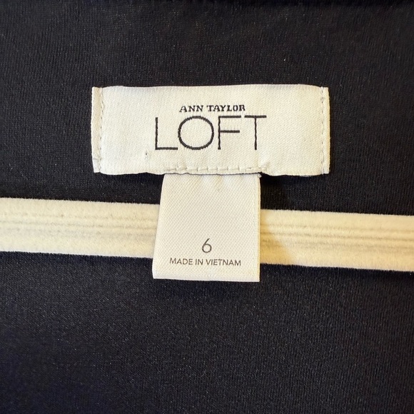 Ann Taylor LOFT Sleeveless Sheath Dress Abstract Blue Black Women’s Size 6 - Picture 8 of 9